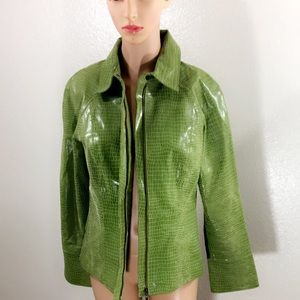 Leather lime green jacket
